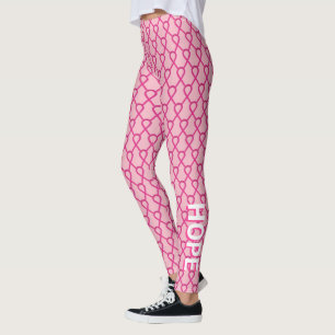 Leggings com Fita de Conscientização Rosa Vibrante