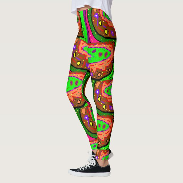 Leggings com formato de arte, cores design únicas  (Esquerda)
