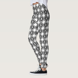 Leggings com Logo da Moeda Negra Bitcoin Distorcid
