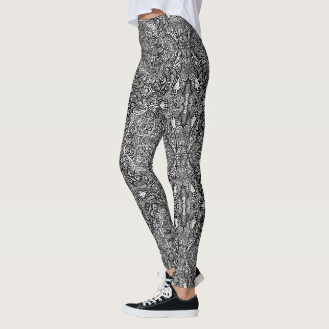 Leggings com Medalhão Preto e Branco (Esquerda)