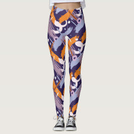Leggings com motivo de padrão de pincel de tinta r