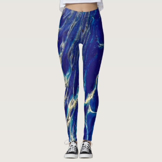Leggings com ondulação dourada