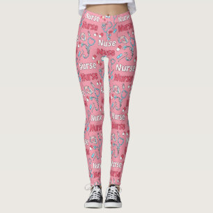 Leggings com padrão contínuo Pink Nurse Life (1)