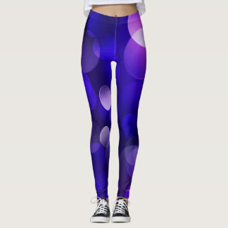 Leggings com Padrão de Círculo Roxo