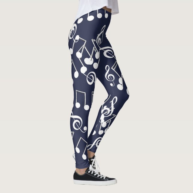 Leggings com Padrão de Clave de Sol e Notas Musica (Direita)