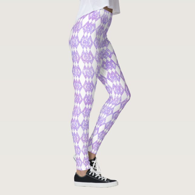 Leggings com Padrão de Diamante Sobreposto em Bril (Direita)