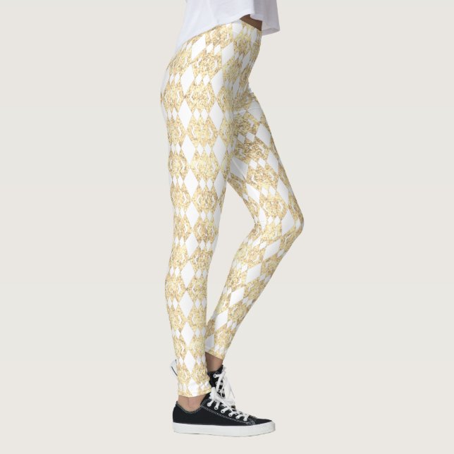 Leggings com Padrão de Diamante Sobreposto em Bril (Direita)