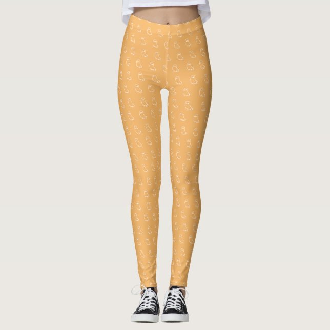 Leggings com padrão de Fantasminha fofo para o Hal (Frente)