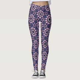 Leggings com Padrão de Floral Rosa em Caleidoscópi