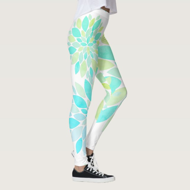 Leggings com Padrão de Flores Pétalas Pastel (Direita)