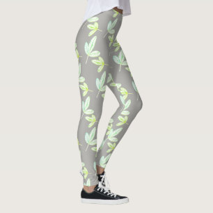 Leggings com Padrão de Folha de Figueira Funky