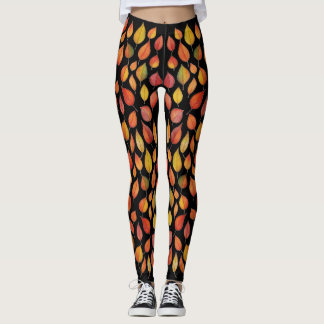 Leggings com Padrão de Folhas de Outono – Design d