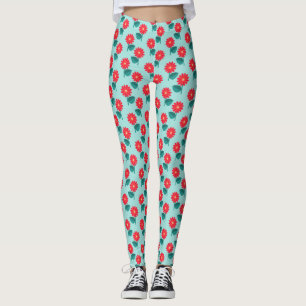 Leggings com Padrão de Margarida Fofa