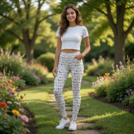 Leggings com Padrão de Pássaro de Desenho Animado