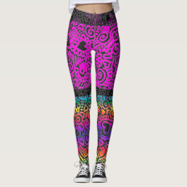 Leggings com Padrão de Rabiscos