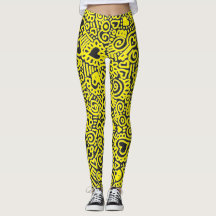 Leggings com Padrão de Rabiscos