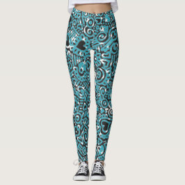 Leggings com Padrão de Rabiscos