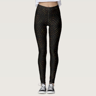 Leggings com Padrão Dourado