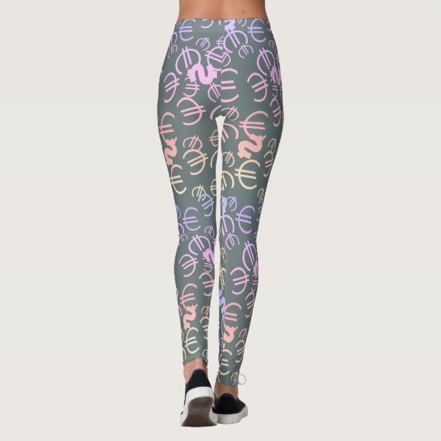 Leggings com padrão Euro Dólar de Dinheiro Incríve (Verso)