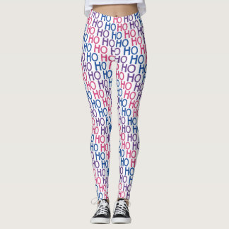 Leggings com padrão Ho Ho Ho do Orgulho Bissexual