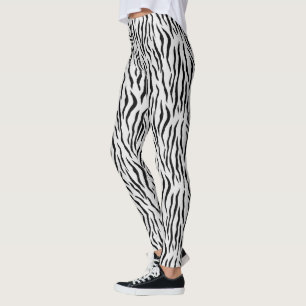 Leggings com padrão Moderno de Tigre Branco Selvag
