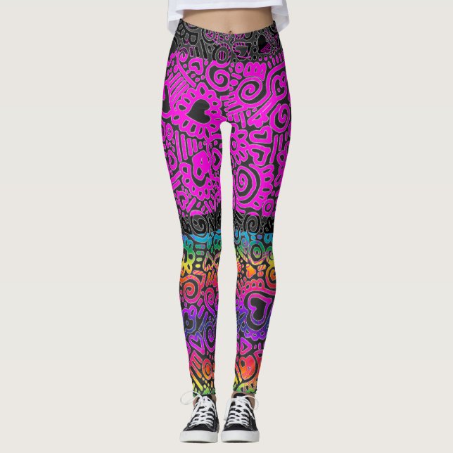 Leggings com Padrão Rabiscado (Frente)