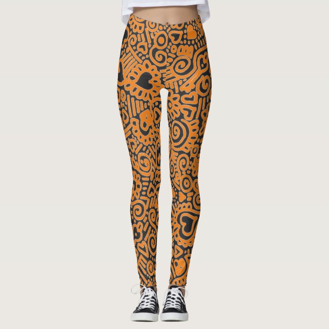Leggings com Padrão Rabiscado (Frente)