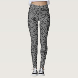 Leggings com Padrão Rabiscado