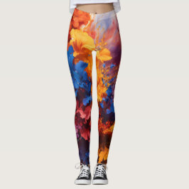 Leggings com respingos de aquarela abstrata