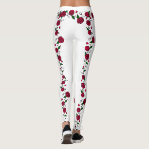Leggings com Tatuagem de Vinha de Rosa