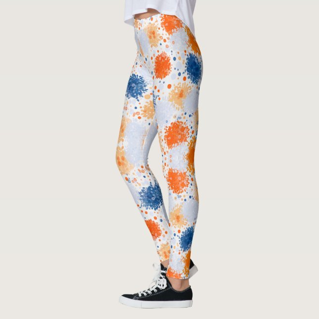 Leggings com um design abstrato vibrante (Esquerda)