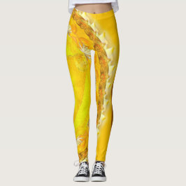 Leggings com um lindo Mandala amarelo