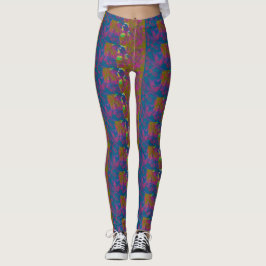 Leggings com vários padrões de cores