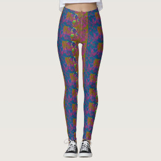 Leggings com vários padrões de cores