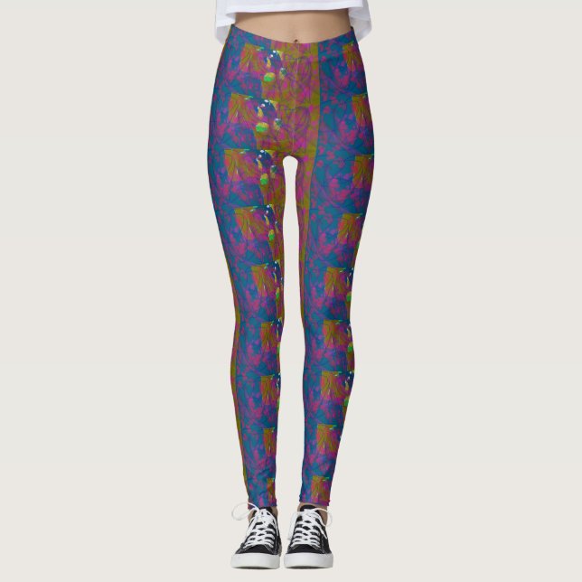 Leggings com vários padrões de cores (Frente)