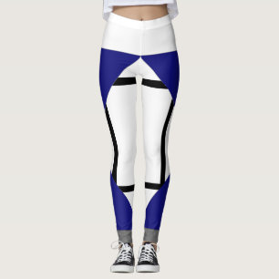 Leggings Composição I Lozenges com 4 linhas azuis