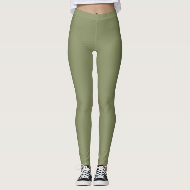 Leggings Cor de Moda Verde Junco (Frente)