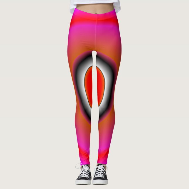 Leggings cor-de-rosa com Abstrato de tendência (Frente)