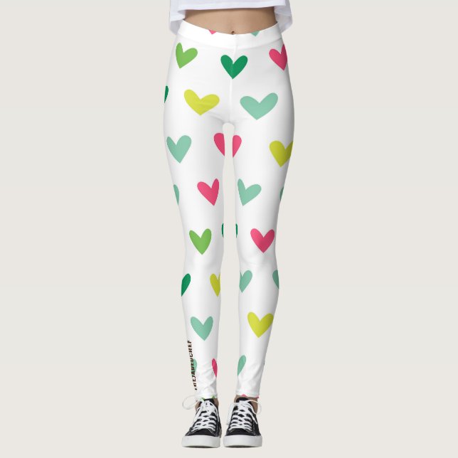 Leggings Coração Multi-Colorido Pop (Frente)