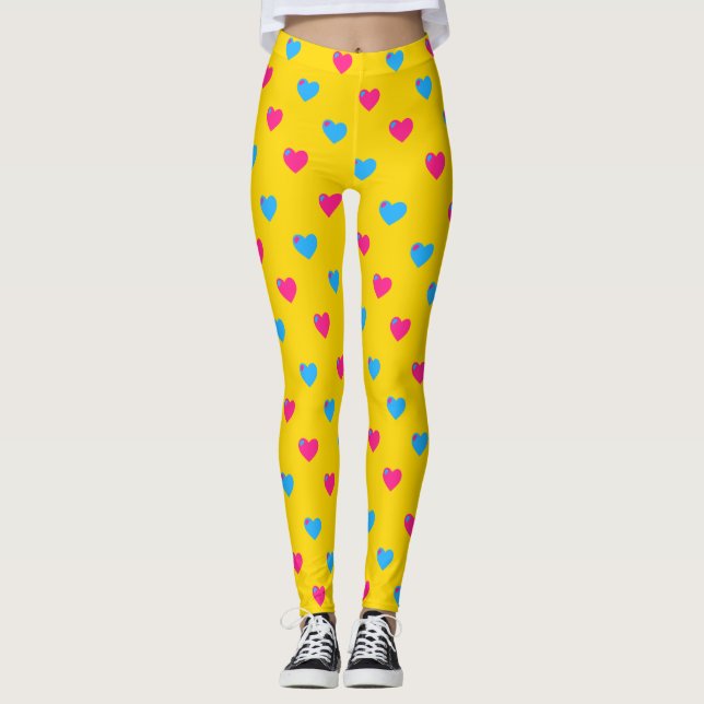 Leggings Corações Médios Orgulho Pan (Frente)
