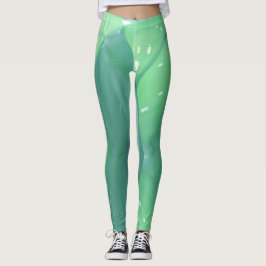 Leggings Cores Pastéis Folha Verde Pálido