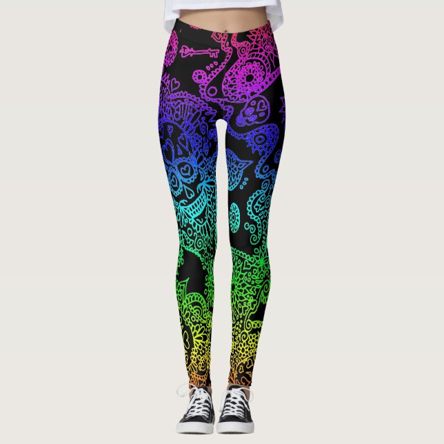 Leggings Crânio Açucarado (Frente)