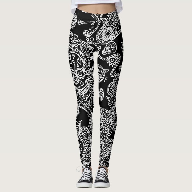 Leggings Crânio Açucarado (Frente)