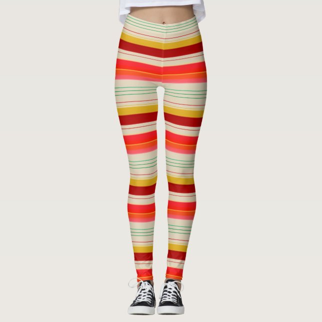 Leggings Cremosas Com Faixa Negrito (Frente)