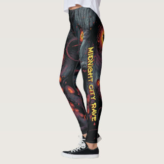 Leggings criativas de rave da cidade da meia-noite