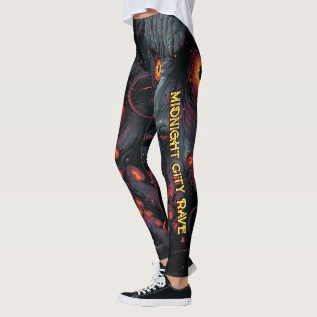 Leggings criativas de rave da cidade da meia-noite (Esquerda)