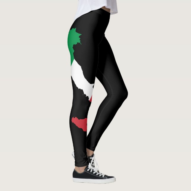 Leggings da Bandeira da Itália - Verde Branco Verm (Direita)