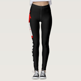 Leggings da Bandeira do Canadá - Design de Folha d