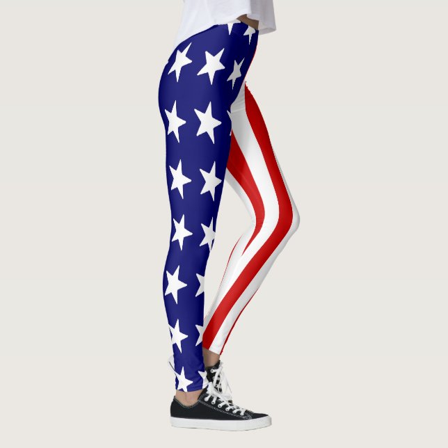 Leggings da Bandeira dos EUA - Prova de Agachament (Direita)