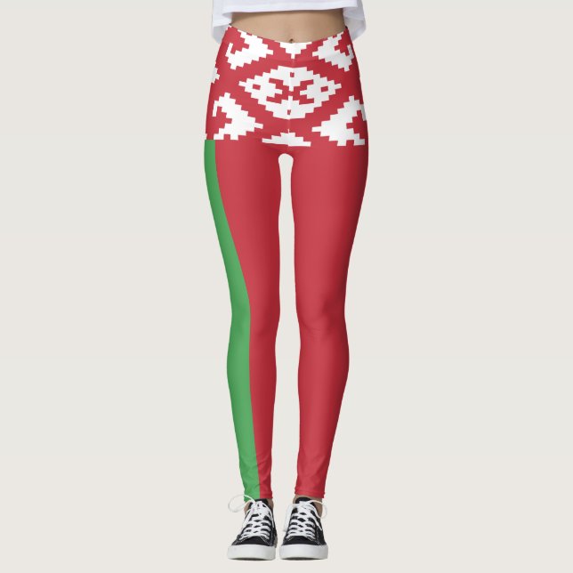 Leggings da Bandeira Patriótica da Bielorrússia (Frente)